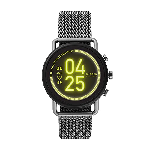 Skagen Connected Falster 3 Gen 5 Stainless Steel Mesh Touchscreen Smartwatch, Color: Gunmetal (Model: SKT5200)