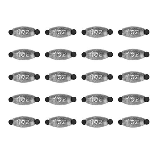 Croch 20 Pack Rubber core sinkers, Removable Rubber Core Weights with Split Opening Weights for Fishing,Twist-Lock Sinker Size 1/16 1/8 3/16 1/4 3/8 1/2 3/4 1OZ