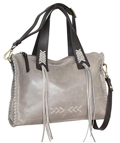 Nino Bossi Handbags Candace Convertible Leather Satchel (Stone)