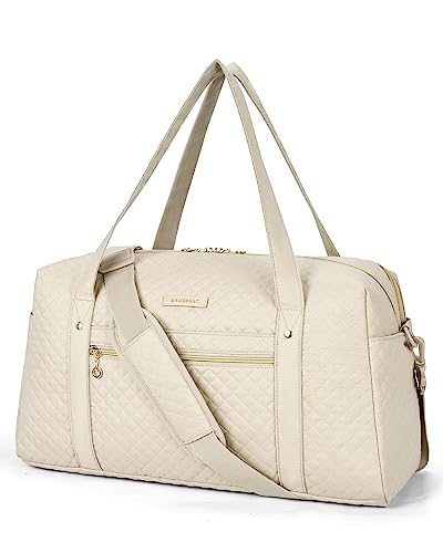 BAGSMART Travel Duffle Bag 31L Quilted Weekender Overnight Bag for Women with Laptop Compartment, Large Carry On Airport Bag with Wet Pocket & Shoe Bag for Travel, Business Trips, Sports