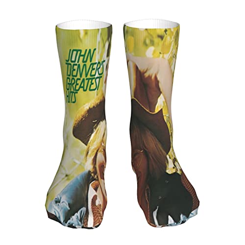 DFASRBA John Singer Denver Socks Super Soft Comfortable Crew Socks Gift Socks for Men and Women 16in