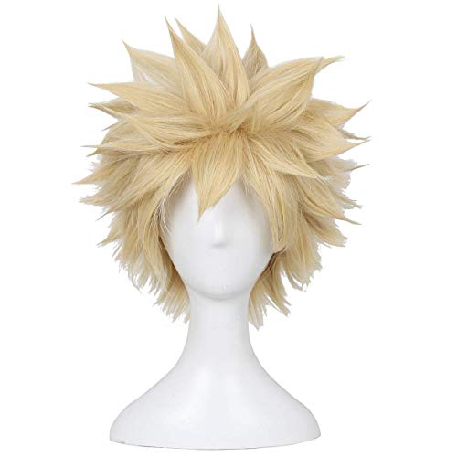 ColorGround Short Afro Fluffy Anime Cosplay Wig (Blonde)…