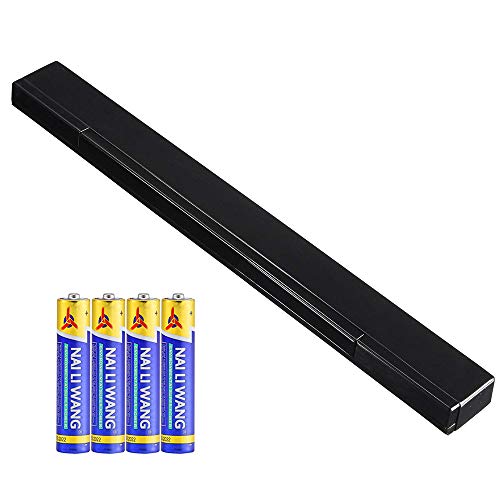Replacement Wii Wire-less Sensor Bar, Motion Sensor Signal Receiver for Nintendo Wii and Wii U Console with Stable Stand and 4 AAA Batteries(Black)