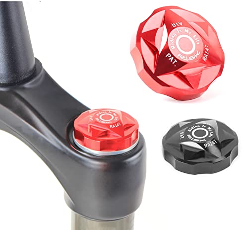 COONIUM Bike Air Valve Top Cap Cover for Suspension Fork, 2 Anodized Color Options (Black)