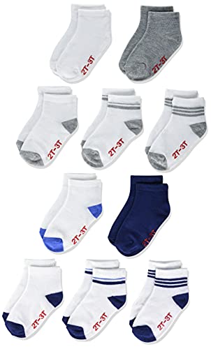 Hanes baby boys Lightweight Ez Sort Ankle Socks, 10-pair Pack Socks, Assorted, 12-24 Months US
