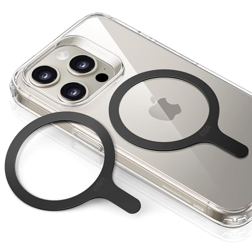 ESR Magnetic Ring 360 (HaloLock), Compatible with MagSafe Ring, Universal Magnetic Conversion Kit Compatible with MagSafe Sticker, for iPhone 15/14/13/12/11, Galaxy S23/S22/S21 and More, 2 Pack, Black