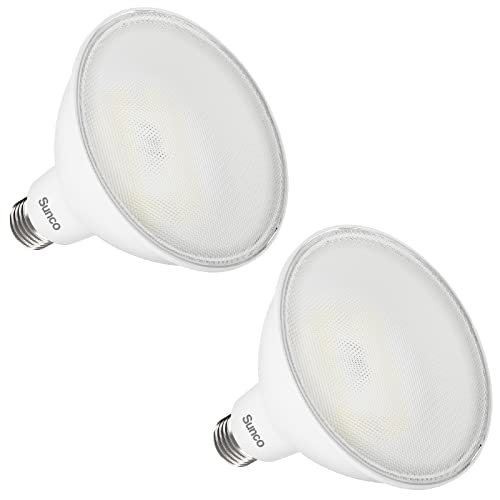 Sunco Lighting 2 Pack 2800 Lumens Outdoor Led Flood Light Waterproof PAR38 LED Bulb Dimmable, 20W=250W, 5000K Daylight, E26 Base UL Listed