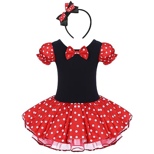IBTOM CASTLE Kids Christmas Holiday Princess Ballet Tutu Skirt 2pcs Dress up Costume for Baby Girl Birthday Party Pageant Outfits Set Red 6-7 Years