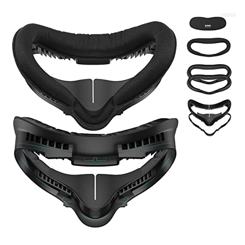 KIWI design Upgraded Face Cushion Fitness Accessories Compatible with Quest 2, with Facial Interface Leather Pad 2, Cloth Sports Pad, Glasses Spacer, and Lens Protector, Air-Circulation Design