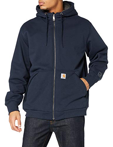 Carhartt mens Rain Defender Rockland Sherpa Lined Hooded Sweatshirt, New Navy, XX-Large US