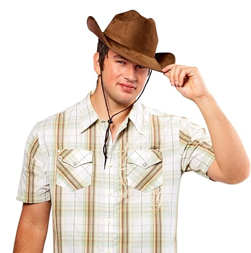 Forum Novelties Faux Suede Adult Cowboy Costume Hat, Brown, One Size