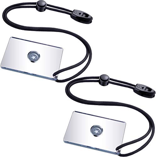 Jetec 2 Pieces Survival Reflective Mirror 2 x 3 Inch Send Remotely PFD Mirrors Outdoor Survival Technologies Small Signal Mirror for Backpacking