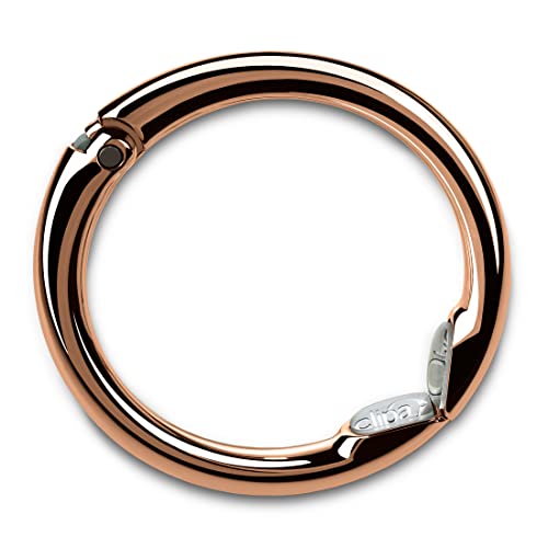 Clipa Bag Hanger - Polished Copper PVD - The Ring That Opens Into a Hook and Hangs In Just 1/2' of Space, Holds 33 lbs., 3 yr. Warranty