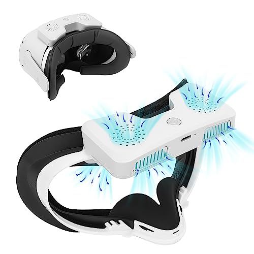 Sonicgrace Fan for Meta/Oculus Quest 2 - Face Pad Cover with Cooling Fan for Oculus Quest 2, 4 Speed Anti-Fog Air Ventilation VR Fan Cooler for Oculus Quest 2 Accessories