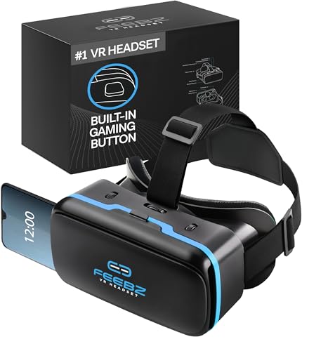FEEBZ 3D VR Headset for Kids 2.0 - for iPhone & Android Phones | with 3D VR Videos & Apps Links | Virtual Reality Goggles Set for Beginners | Marine Blue