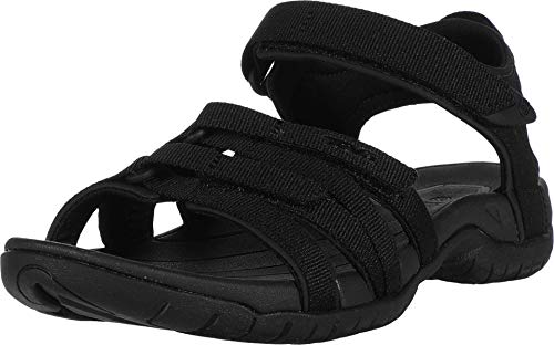 Teva Women's Tirra Sandal, Black/Black, 8
