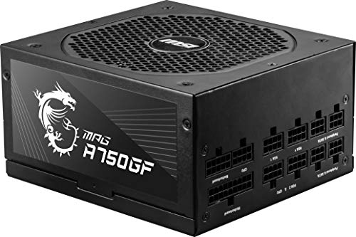 MSI MPG A750GF Gaming Power Supply - Full Modular - 80 PLUS Gold Certified 750W - 100% Japanese 105°C Capacitors - Compact Size - ATX PSU