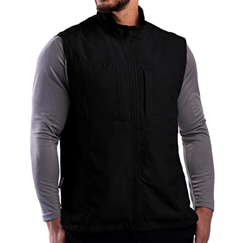 SCOTTeVEST Featherweight Vest for Men - 16 Hidden Pockets - Lightweight Water Repellent for Travel & More (Black, X-Large)