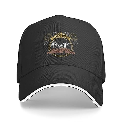 Old Music Crow Medicine Band Show Baseball Cap Adjustable Cap Fashion Comfort Occasion Suitable for Daily Wear, Sports and Outdoors Such As Hiking Unisex Hats for Men Trucker Hats Black