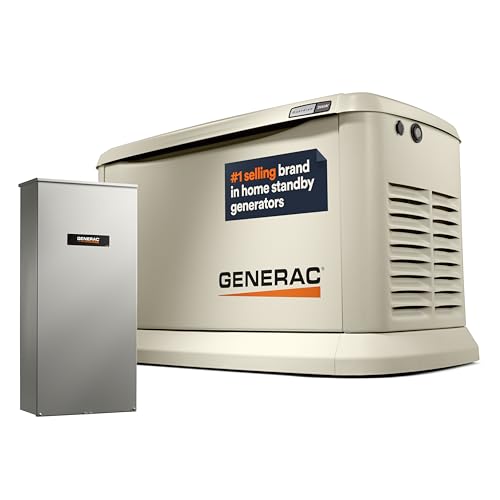 Generac 7291 26kW Air Cooled Guardian Series Home Standby Generator with 200-Amp Transfer Switch - Comprehensive Protection - Smart Controls - Versatile Power - Wi-Fi Connectivity - Real-Time Updates