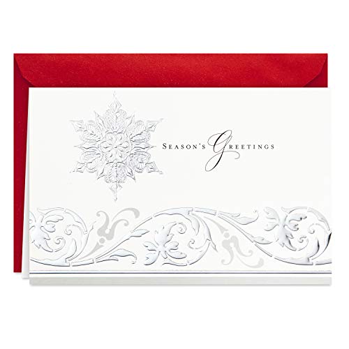 Hallmark Boxed Holiday Cards (Season's Greetings Snowflake, 40 Holiday Cards with Envelopes)