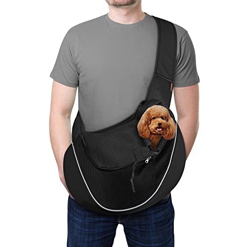 YUDODO Pet Dog Sling Carrier Breathable Mesh Travel Safe Sling Bag Carrier for Dogs Cats