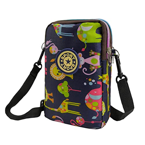 Cute Small Crossbody Shoulder Bag for Women Girls - Arm Wrist Band Bags Wallet Purse Pouch Tote for Cellphone iPhone 6S 7 8 Plus X XR XS 11 12 13 14 15 Pro Max Jogging Gardening Travel Trip/Animals