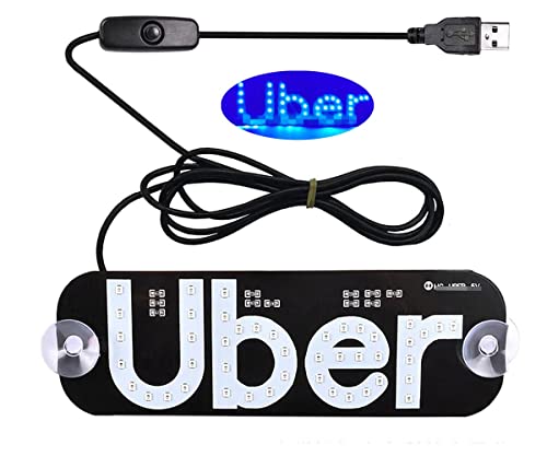 DOUYINPAY Led Light Signs for Car, Blue Bumper Stickers Car Light Sign Decal for Windshield with Suction Cups & Universal USB-Plug, GlowLight Board Sign Car Accessories Suitable for All Cars