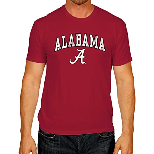 Campus Colors NCAA Adult Gameday Cotton T-Shirt - Premium Quality - Semi-Fitted Style - Officially Licensed Product (Alabama Crimson Tide - Red, Medium)