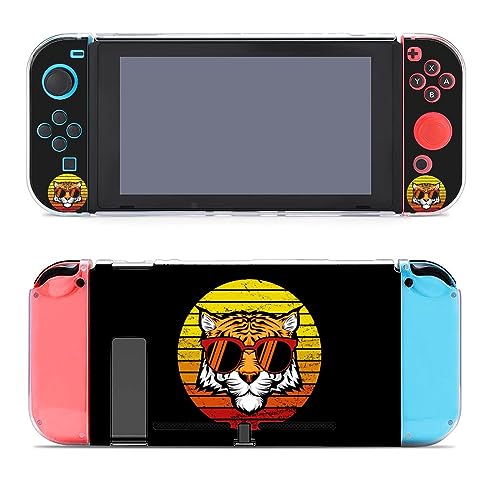 Tiger Retro Sunset Protective Case Cute Design Hard Cases Cover Game Shell for Switch