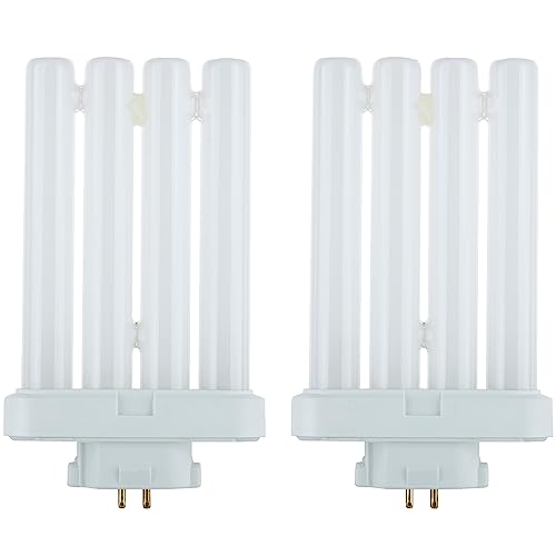 Sunlite FML27/65K/2PK Quad Tube Plug-in Compact Fluorescent Lamp, FML 4-Pin, 27 Watts, 1500 Lumens, 6500K Daylight, 4-Pin (GX10q4) Base, 120 Volts, 2 Pack