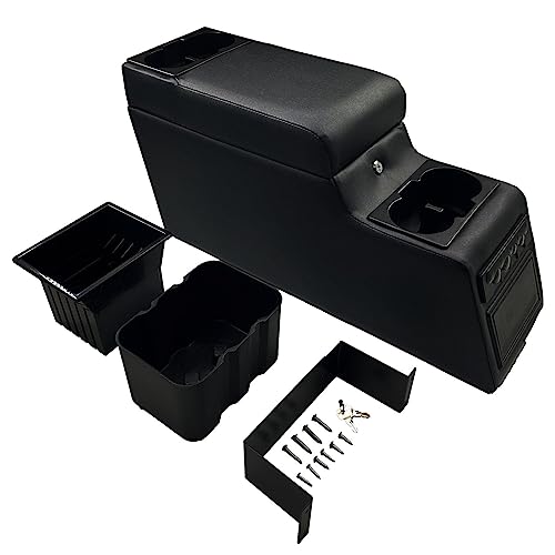 OBUYTO 31515 Deluxe Locking Center Console Compatible for Jeep CJ-5 1976-1983, CJ-7 1976-1986, Wrangler YJ 1987-1995 (Black)