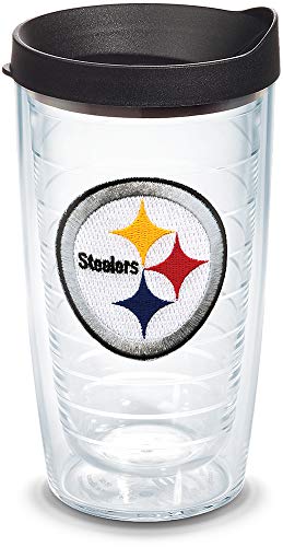 Tervis Made in USA Double Walled NFL Pittsburgh Steelers Insulated Tumbler Cup Keeps Drinks Cold & Hot, 16oz, Primary Logo
