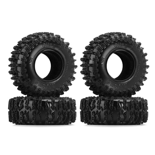 INJORA 1.3'Tires -S5 Cling On Tires 70 * 26mm for SCX24 TRX4M AX24 1/18 1/24 Micro Crawler,T1320