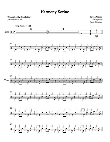Steven Wilson - Harmony Korine: Drum Sheet Music (JDS: Progressive Rock Collection)