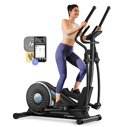 MERACH Elliptical Machine for Home Use，Elliptical Exercise Machine with Hyper-Quiet Magnetic Drive System, 16 Levels Adjustable Resistance,MERACH App, 350 LBS Weight Capacity