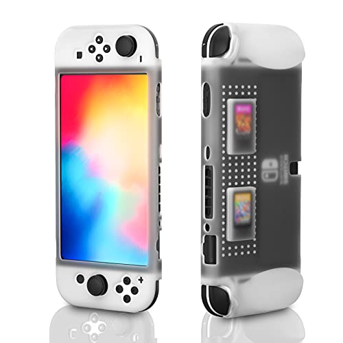 Protective Case for Nintendo Switch OLED, Soft Silicone Switch OLED Case with Game Storage - Clear