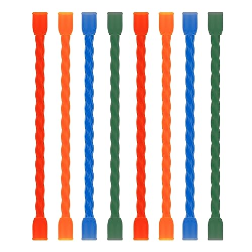 LOIUO 8PCS Silicone Cable Ties 4-Inch Reusable Twist Ties Steel-Core Cord Tie Straps Bendable Organizer All Purpose for Indoor Outdoor Bundling Holding Securing and Wrapping Cables (4 Colors)