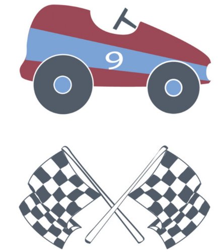 Jeaneology Kids Embroidered Iron-ons 1/pkg-race Car