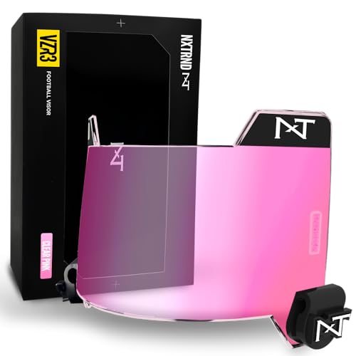 Nxtrnd VZR3 Football Visor, Bubble Lens Technology, Fits Adult & Youth Football Helmets (Clear Pink)