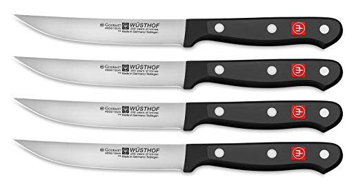 Wusthof Gourmet Four 4-Piece German Precise Laser Cut High Carbon Stainless Steel Kitchen Steak Knife Set – Model 9729