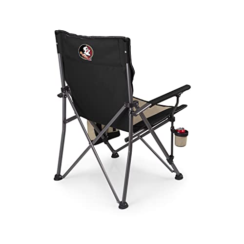PICNIC TIME NCAA Florida State Seminoles Big Bear XXL Camp Chair with Cooler, Heavy Duty Beach Chair, 500 lb Capacity Camping Chair with Carry Bag, (Black)