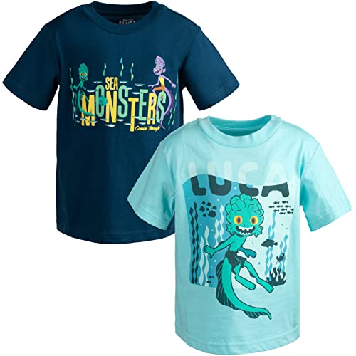 Disney Luca Big Boys 2 Pack Graphic T-Shirts Blue 10-12