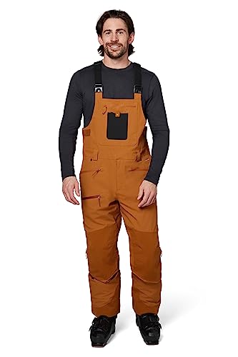Flylow Men's Baker Insulated Bib Waterproof Breathable Ski & Snowboard Pant - Copper - Medium