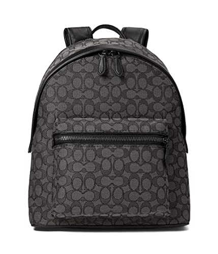 COACH Charter Backpack in Signature Jacquard, Charcoal/Black