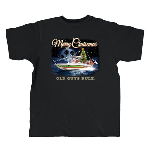OLD GUYS RULE Men's Christmas T-Shirt, Limited Edition Holiday 2023, Merry Cruisemas - Xmas Gift for Dad, Grandpa, Husband - Funny Novelty Tee for Holiday Parties (Black, X-Large)