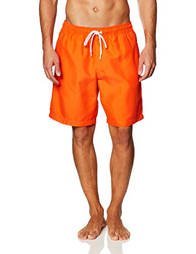 Amazon Essentials Men's 9' Quick-Dry Swim Trunk, Orange, Large