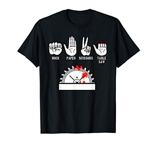 Rock Paper Scissors Table Saw Craftsman Carpentry Tools T-Shirt