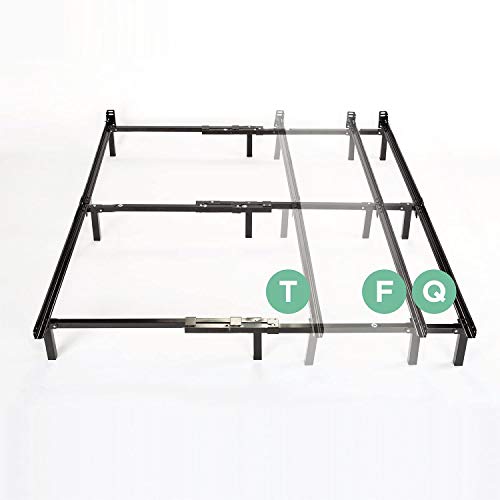 ZINUS Compack Metal Adjustable Bed Frame / 7 Inch Support Bed Frame for Box Spring and Mattress Set, Twin/Full/Queen, Black