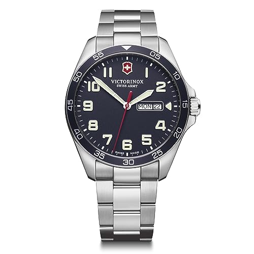 Victorinox Fieldforce Analog Quartz Watch with Stainless Steel Strap, Metallic, 18 (Model: 241851)